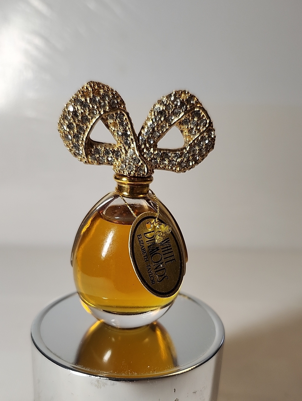 Vintage Elizabeth Taylor White Diamonds Mini Perfume Bottle - Gold Accent 7.5ml